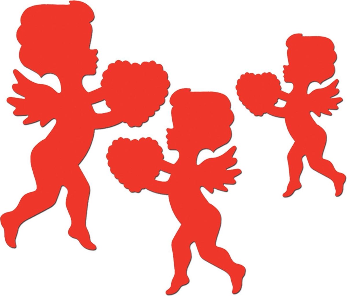 360 DEGREES - 6 rode cupido decoraties - Decoratie > Muur-, deur- en raamdecoratie